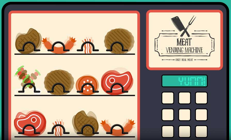 $45 Thousand Meat Vending Machine Pops Up in Paris