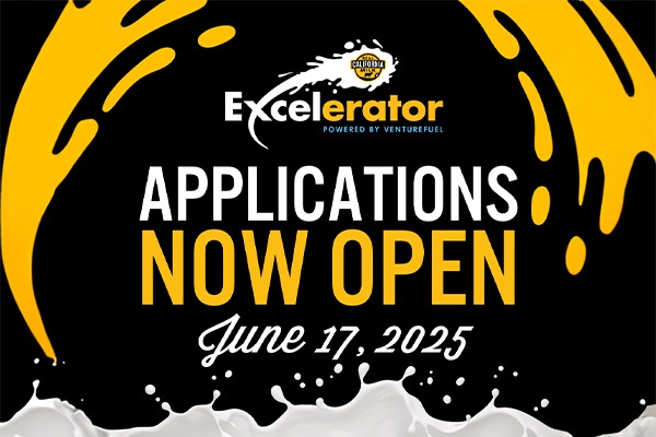 The California Milk Advisory Board (CMAB) and innovation consultancy VentureFuel announced the opening of applications for the seventh Real California Milk Excelerator, one of the largest dairy-specific startup competitions in the world, along with the formalization of an Incubator track for early-stage products