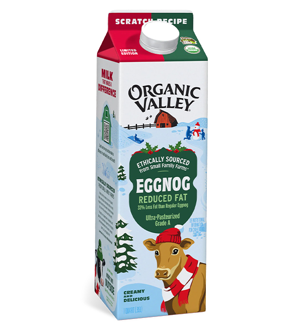 Organic Valley has brought a better-for-you version to store shelves, launching its Organic Reduced Fat Eggnog, now available nationwide