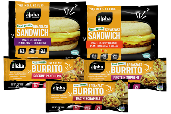 Alpha Foods is launching a new lineup of breakfast options including new Plant-Based Breakfast Sandwiches and Plant-Based Breakfast Burritos
