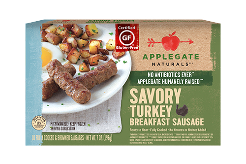  Applegate’s donation included 13 pallets of frozen Applegate Naturals® Peppered Turkey Breakfast Sausage
