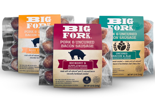 Big Fork Brands has revealed three new flavors of its bacon sausage Big Fork Brands has revealed three new flavors of its bacon sausage