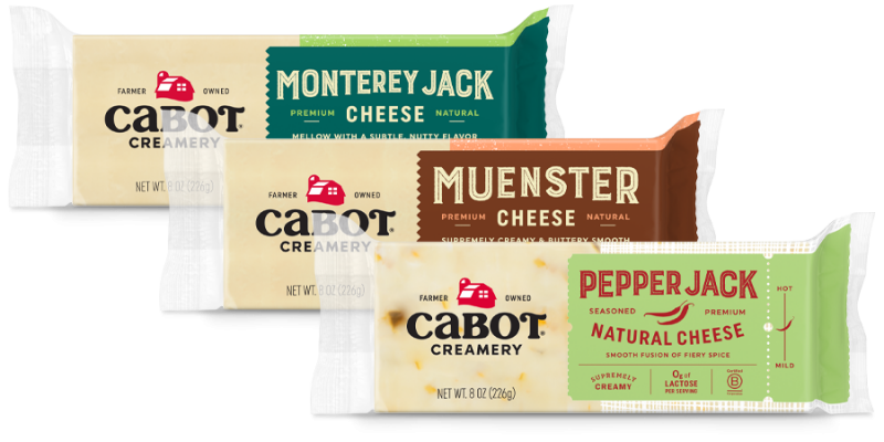 Cabot earned first place for Cabot Pepper Jack, Monterey Jack, Muenster, and Crème Fraîche