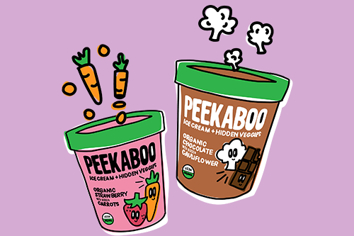 Peekaboo Organic’s ice cream featuring hidden vegetables was named the grand prize winner of the Real California Milk Snackcelerator dairy snack innovation competition