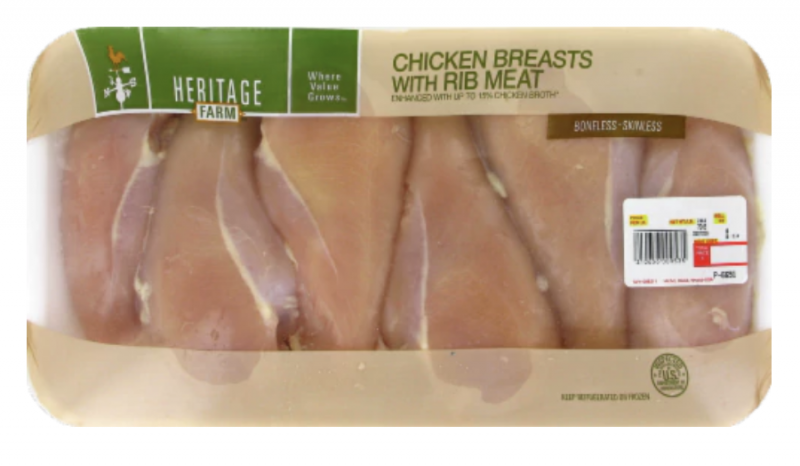 Heritage Farm-brand chicken is one of the many items on sale
