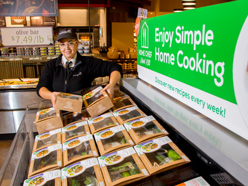 The in-store meal kits will include Home Chef's fresh, pre-portioned ingredients and recipes that are easy to prepare