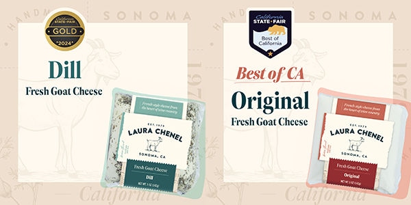 Also awarded were Laura Chenel’s fresh goat cheese pillows, also known as Chabis, which have a creamy, fluffy texture, and a little bit of fresh tang