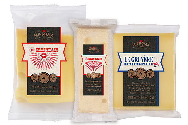 With various size options available, Mifroma’s lineup allows retailers to offer a full range of cheeses from Switzerland