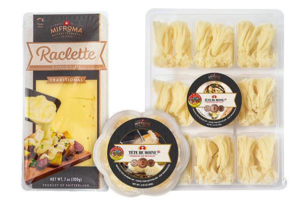 The brand's lineup includes a variety of coveted offerings, including Le Gruyère AOP, Le Gruyère AOP Cavern, Emmentaler AOP, Raclette Slices, Fondue, Appenzeller, Tête de Moine Rosettes, and Blumenkäse