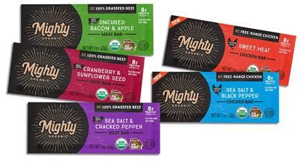 The Chicken Bars join Mighty Organic's existing line of Beef Bars