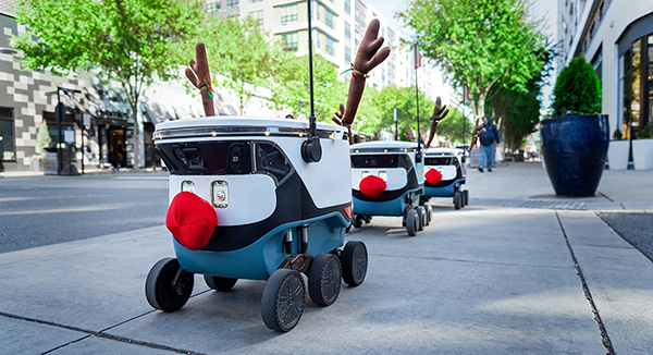 Uber Eats announced earlier this month that robotic reindeer will be delivering meals to selection locations through December